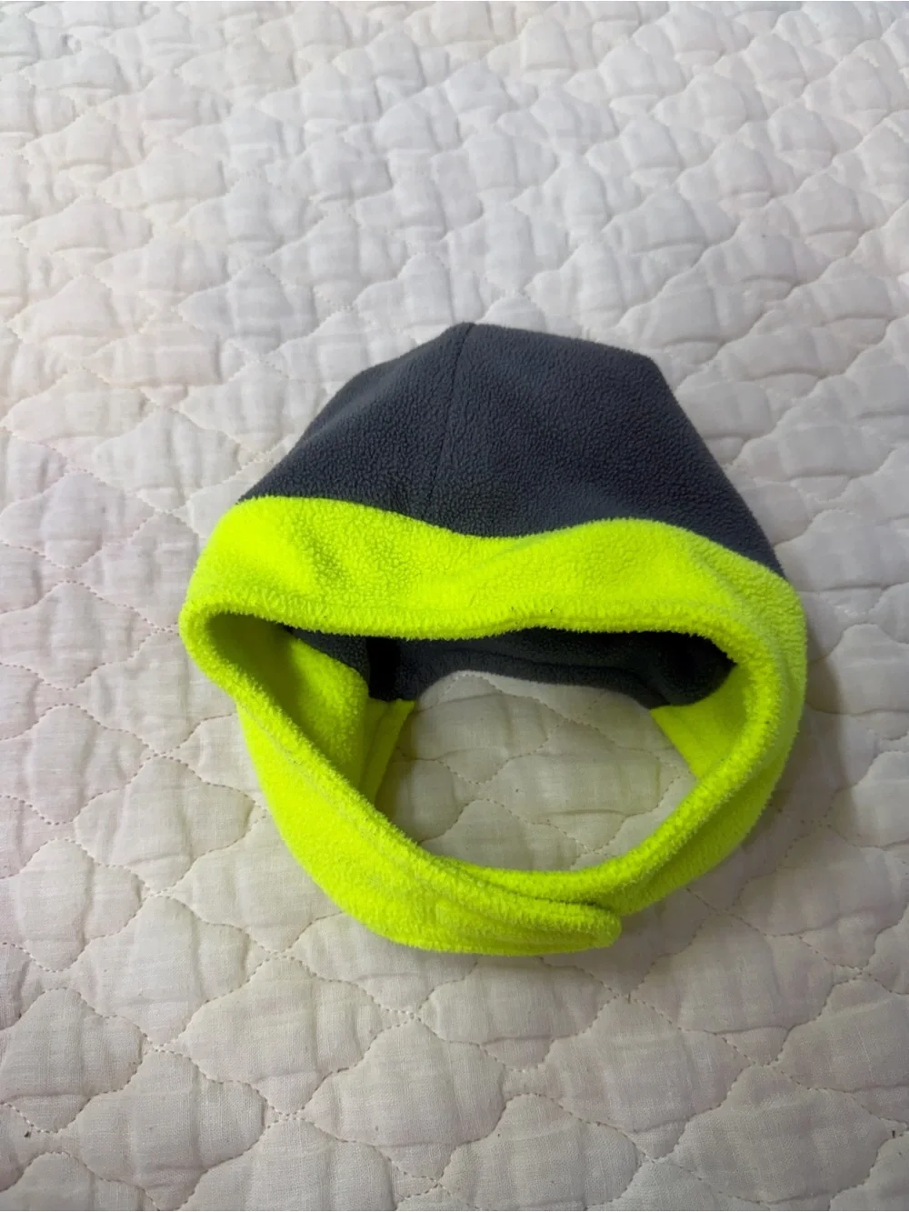 Nike Kids Gray and Neon green Fleece Hat infant size